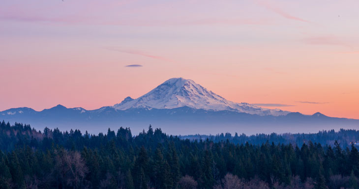 Mount Rainier Sunset - view from Green River College campus