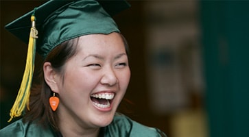 photo of a Green River College graduate smiling