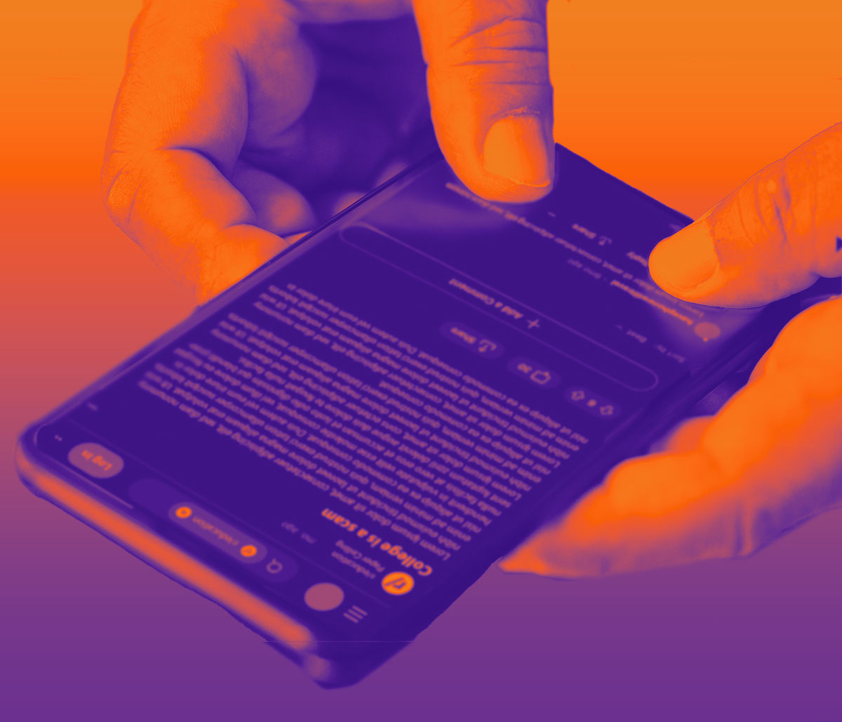 A person performing a search on their mobile device