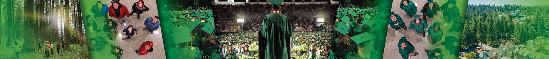 A Green River College student speaking at a commencement ceremony.