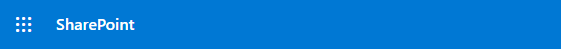 Office 365 Navigation Bar default blue coloring, before styling change.