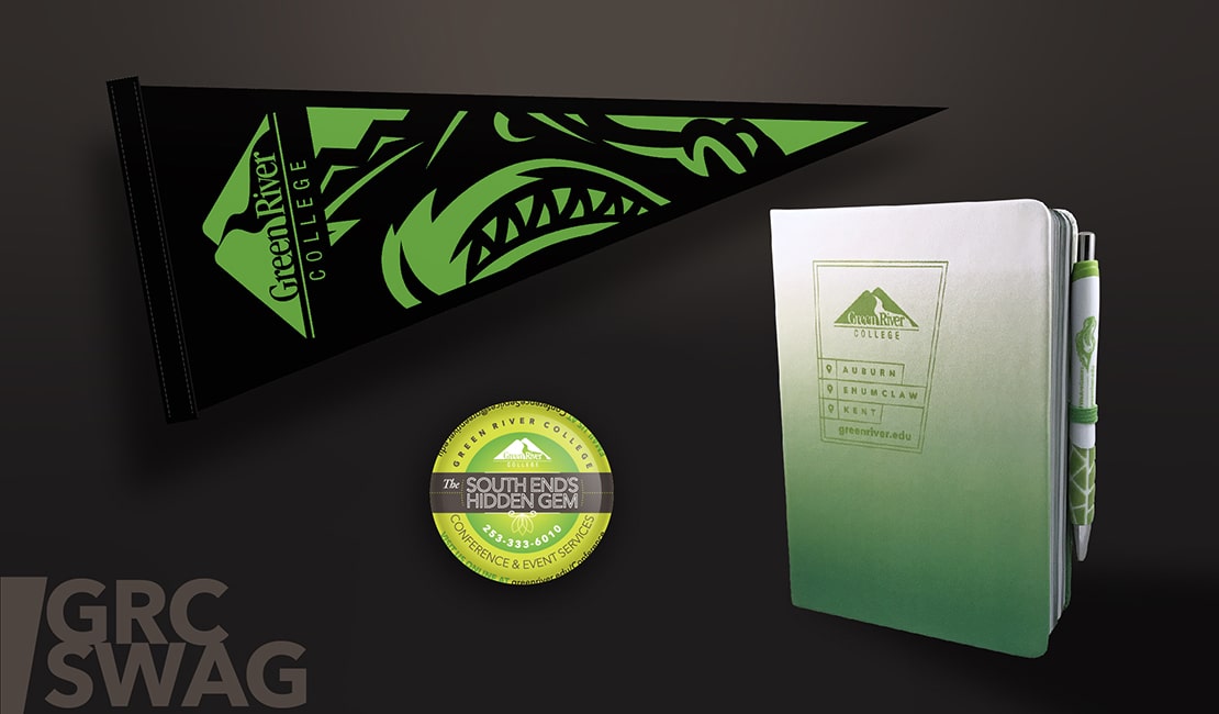 Specialty design of different products to incorporate the Green River brand and logo.