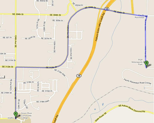 Pacific Raceway is located 2.3 miles from the main Green River campus