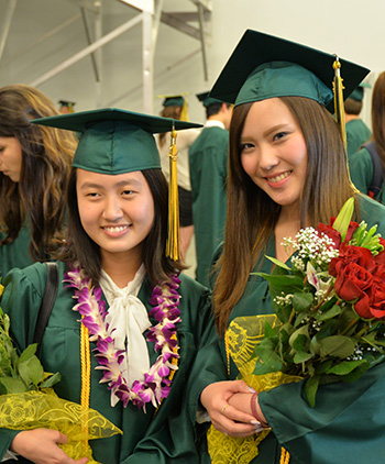 Photo of international students at commencement