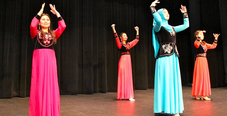 Kyrgyzstan dancers participate in Farewell Banquet performance at Green River College.