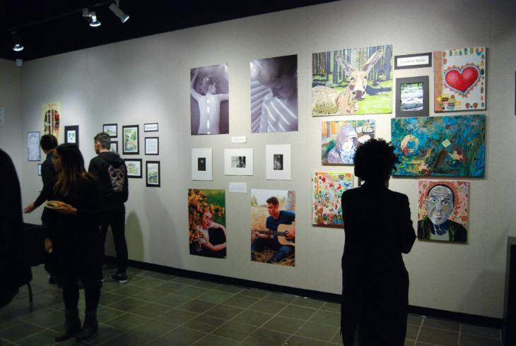 Visitor views 2018 Artist’s Portfolio Student Exhibition