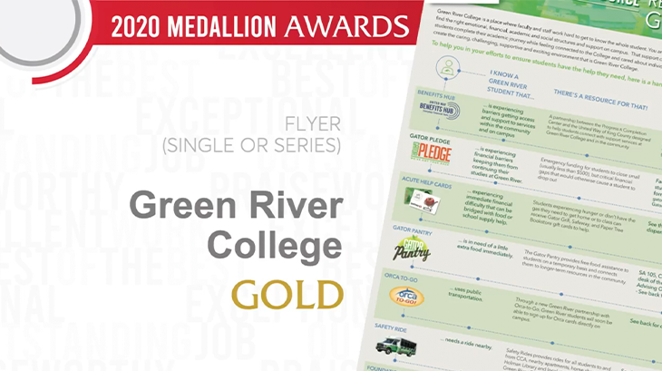 GRC wins gold for greenriver.edu/support flyer