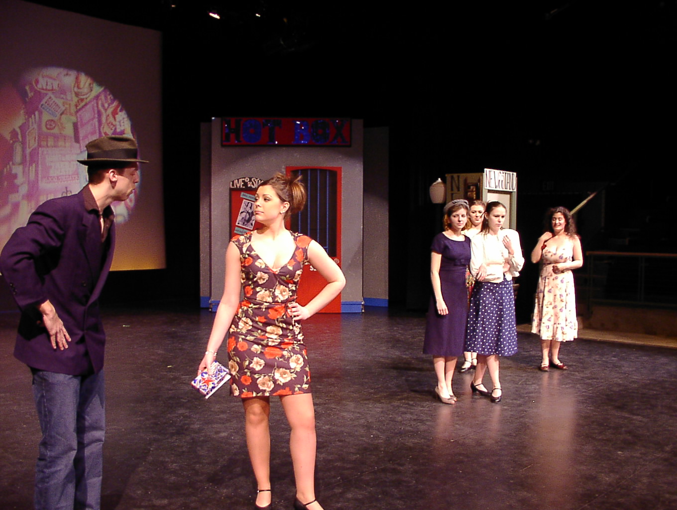 Actors on stage at the Bleha Performing Arts Center