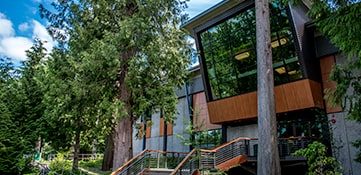 Cedar Hall building during the summer months.