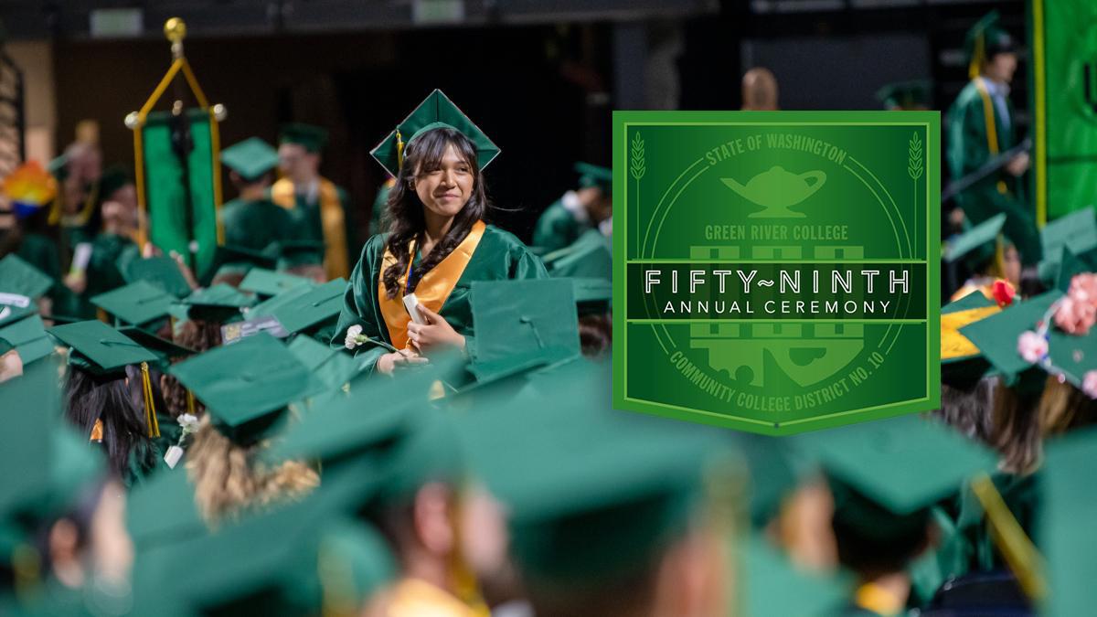 Students at a commencement ceremony
