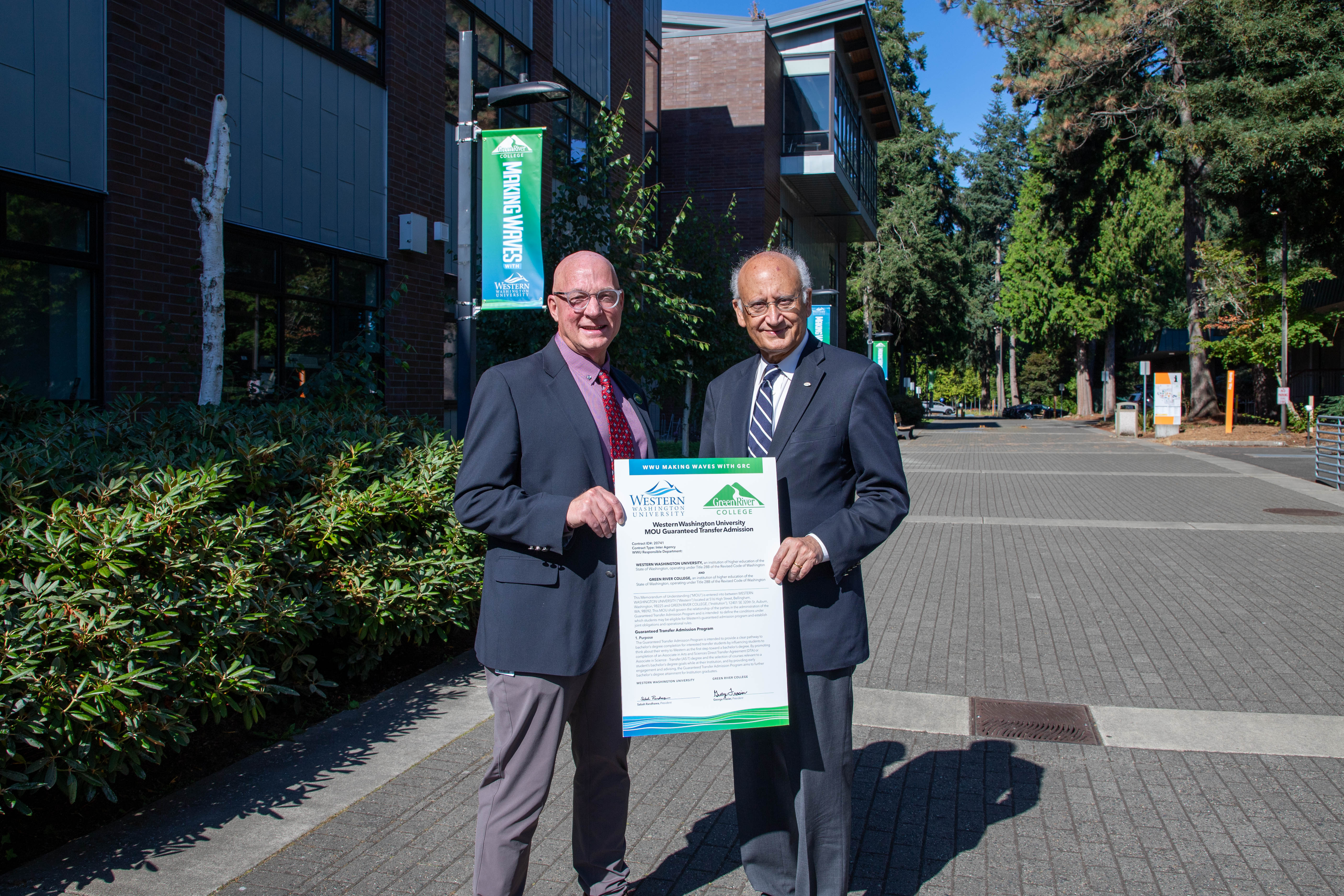 Interim GRC President George Frasier and WWU President Sabah Randhawa