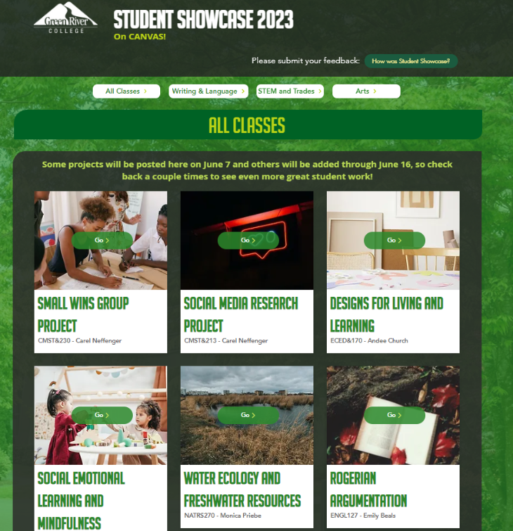 student showcase graphic